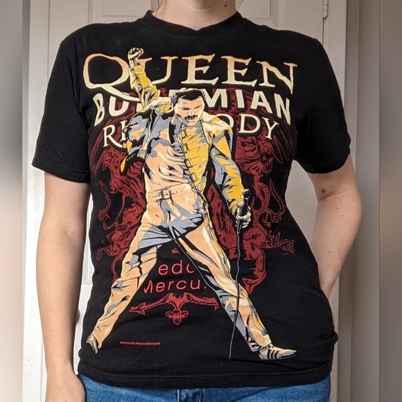 Queen Bohemian Rhapsody Black T-Shirt, Freddy Mercury, Size M - Picture 2 of 6